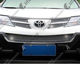Накладка хром сетка на решетку радиатора Toyota Rav 4 CA40 2013-2015