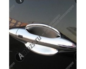 Хромированные накладки на дверные ручки Hyundai ix35 2010+ с отверстием