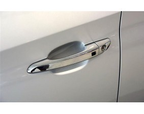Хромированные накладки на дверные ручки Hyundai Tucson 3 2015+ c отверстием 