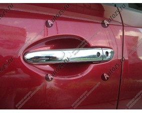 Хромированные накладки на дверные ручки Mazda CX-5 1 2011+ с отверстием