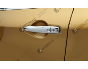Хромированные накладки на дверные ручки Nissan Qashqai J11 2013+ с отверстием