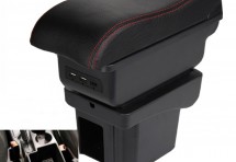 Подлокотник для Chevrolet Niva 2002+ красная строчка c USB