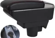 Подлокотник для Opel Astra H 2004-2014 (без USB) красная строчка