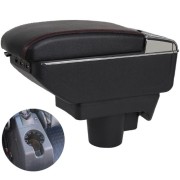 Подлокотник для Opel Astra H 2004-2014 (с USB) красная строчка