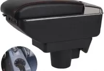 Подлокотник для Opel Astra H 2004-2014 (с USB) красная строчка