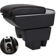 Подлокотник для Skoda Rapid I 2012+ (с USB) красная строчка