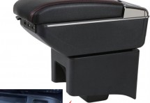 Подлокотник для Volkswagen Polo 2009-2018 c USB красная строчка