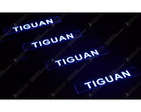 Хромированные накладки на пороги с подсветкой Volkswagen Tiguan 1 2007-2015