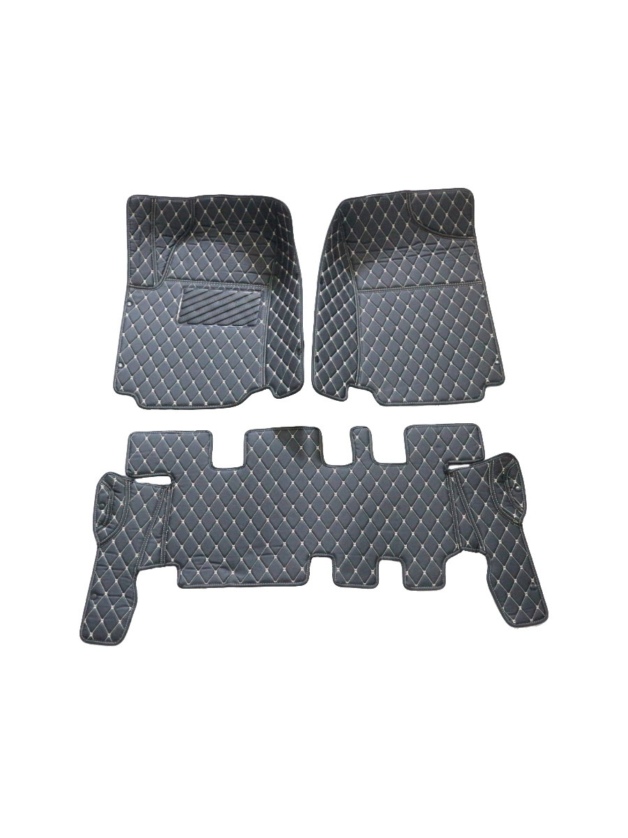 Кожаные 3D коврики Autozs Premium для Nissan Patrol VI (Y62) (2010-2014) 3 ряда сидений
