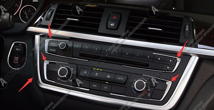 Декоративные накладки на центральную консоль BMW 3 серия F30, F31, F34 2011+